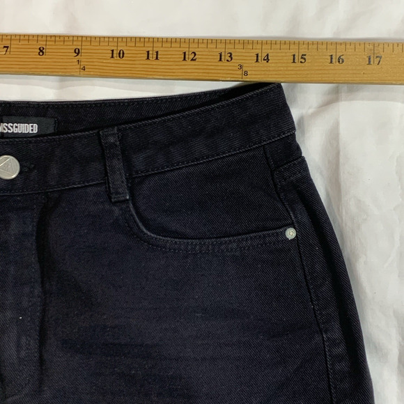 Missguided Women's Black Jeans Size 8 Floral Embroidery Cotton - Picture 6 of 12